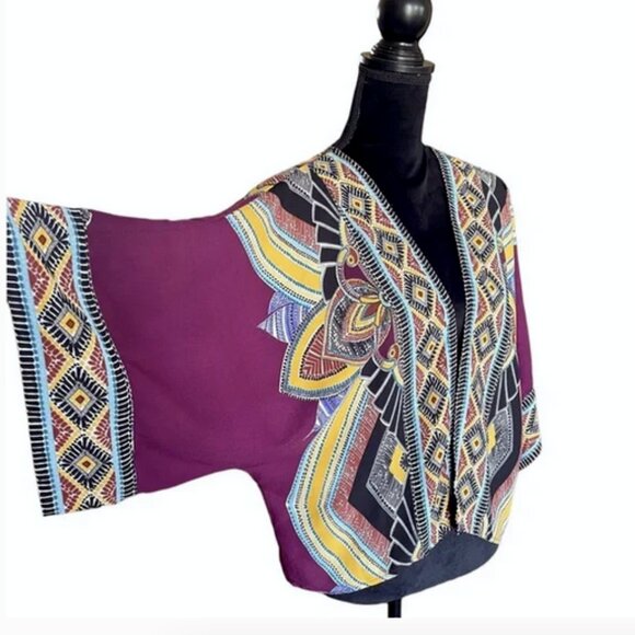 Anthropologie Boho Aztec Print Oversized Kimono Cardigan Size Small - Picture 6 of 8